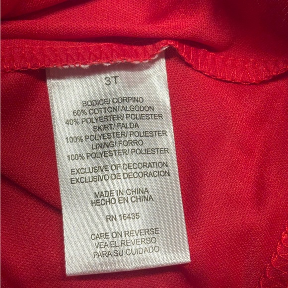 Disney Red Minnie Mouse Holiday Dress with Gold Trim 3T NWT - Picture 4 of 4